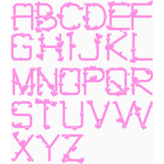 矢量粉色英文字体设计