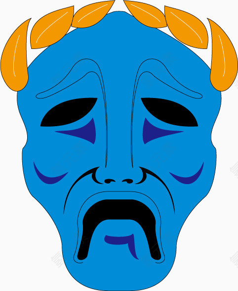 蓝色怪物面具矢量
