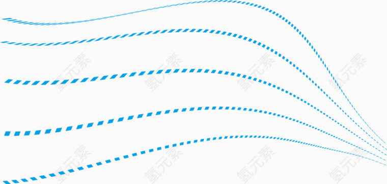 蓝色线条波浪边元素