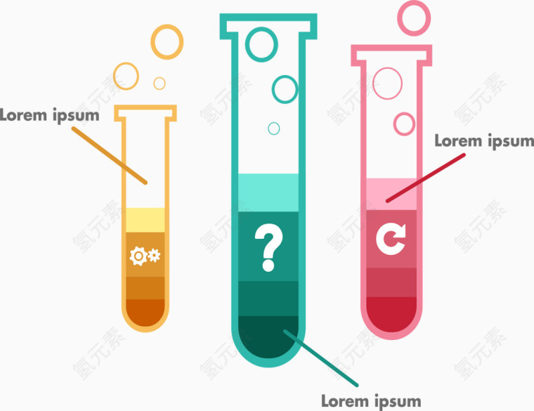 三只彩色试管ppt免费素材