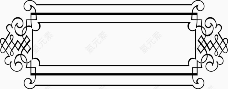 黑色线条边框矢量线框图