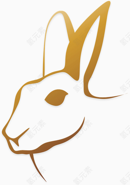 两只长长的棕色兔子耳朵竖起来