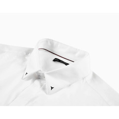 白色圆领立体时尚流行衬衫