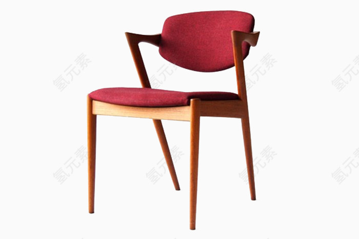 红色布艺靠背椅