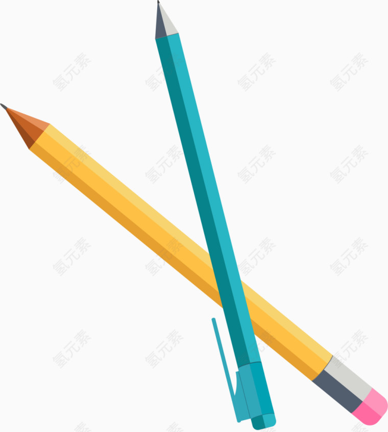 矢量扁平化铅笔自动笔