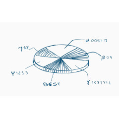 矢量线稿饼形图素材