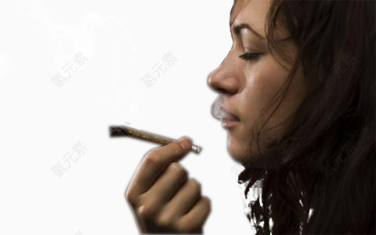 禁止吸烟吐烟雾的外国人宣传禁烟