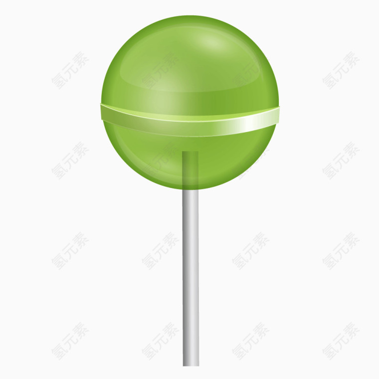 绿色圆形棒棒糖