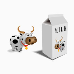 矢量盒装牛奶