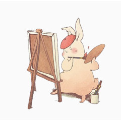 卡通画家兔子
