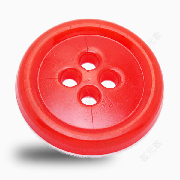 红色塑料圆形扣子