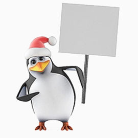 头戴圣诞帽的企鹅
