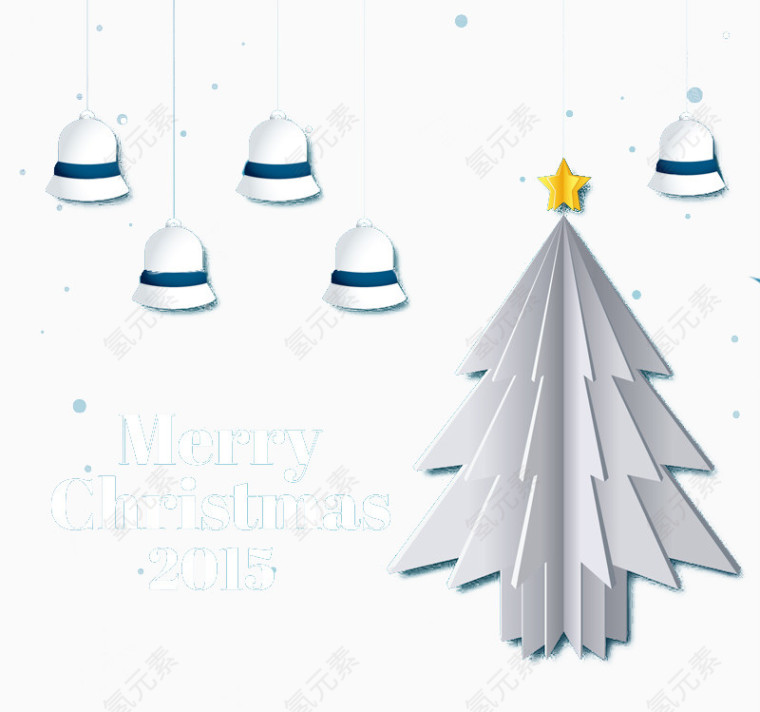 圣诞树和铃铛贺卡