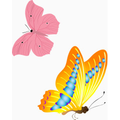 彩色蝴蝶飞舞矢量素材唯美动物