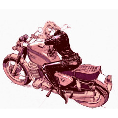 骑摩托车的耍酷女孩