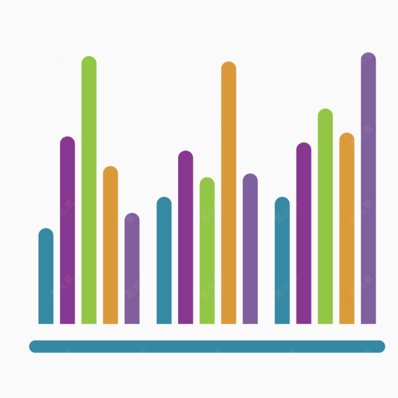 矢量简易柱形图表指示图下载