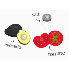 番茄调料鸡蛋矢量图