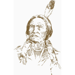 素描美国土著人
