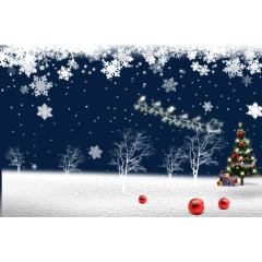 雪景圣诞树挂饰