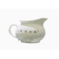 白地题字瓷茶壶