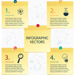 创意便条纸科学研究信息图矢量图