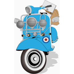 蓝色矢量摩托车