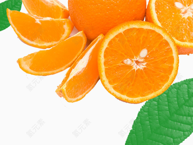 切开的橙子瓣