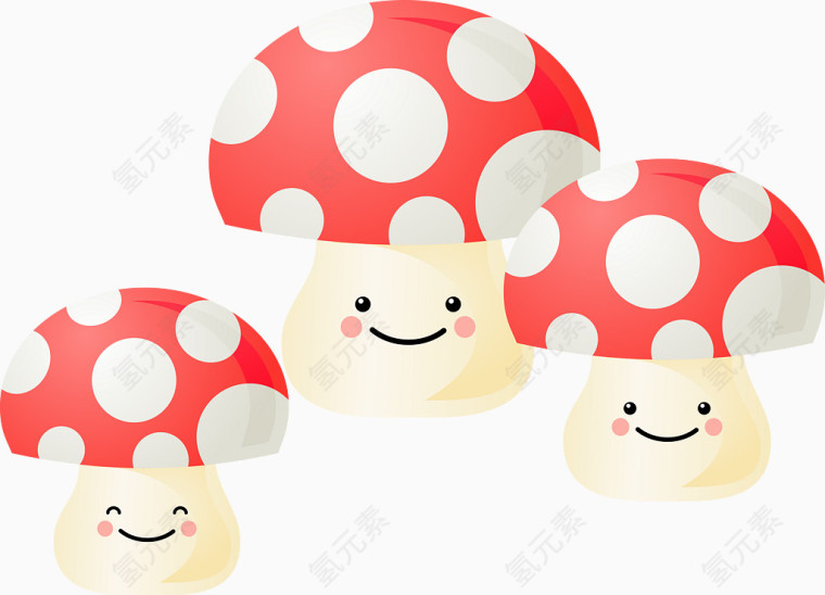 三朵可爱的毒蘑菇