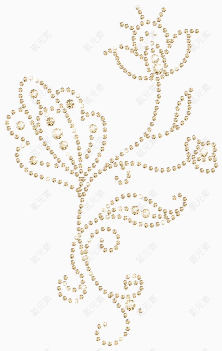 棕色珠子枝叶装饰花纹