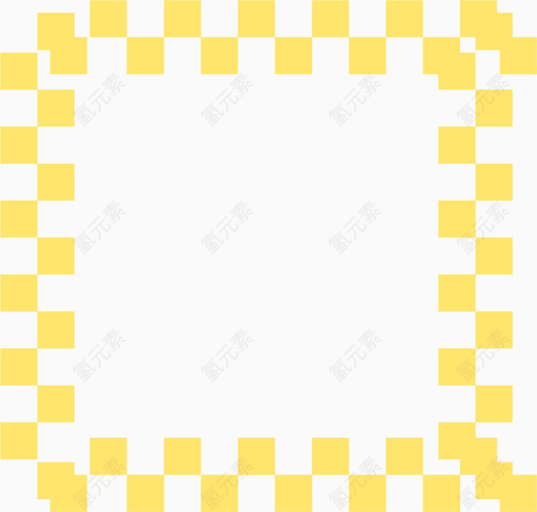 矢量手绘个性黄色边框