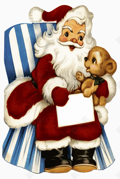 抱着猴子的圣诞老人