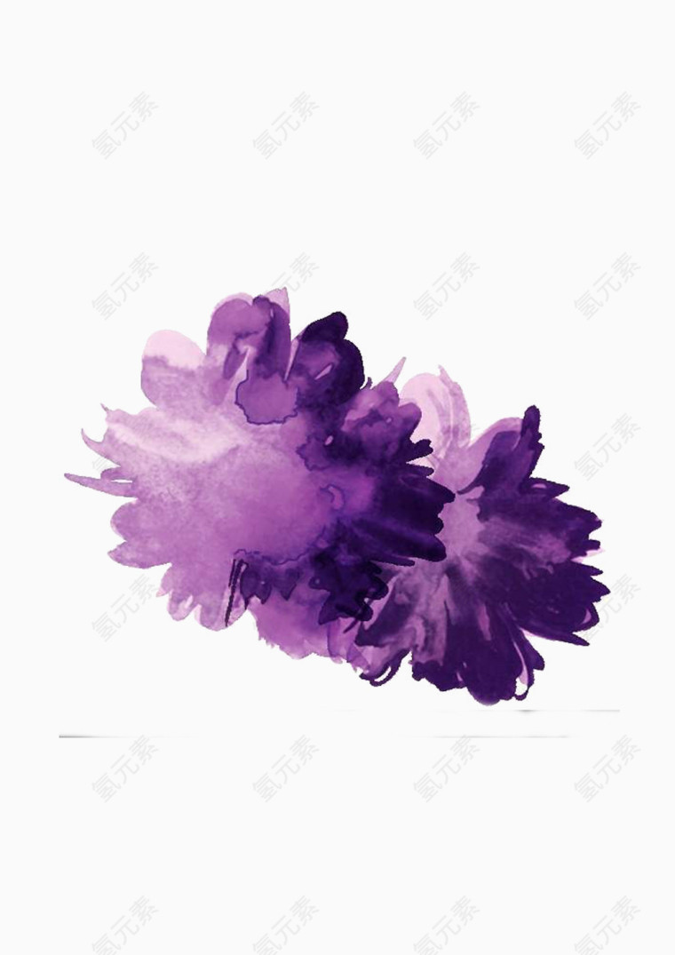 紫色水墨花