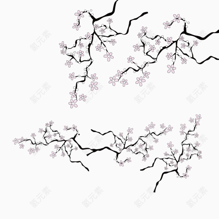 矢量梅花树