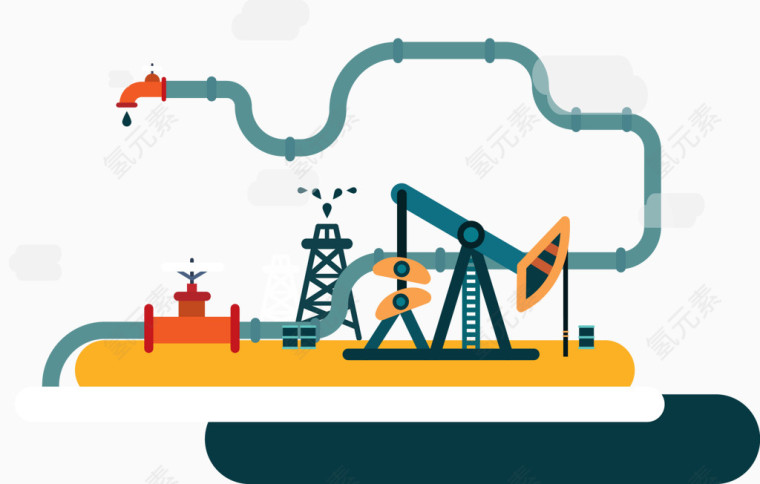 矢量石油生产流程