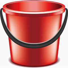 红色水桶装饰矢量素材