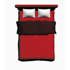 彩平图户型图房间红色床