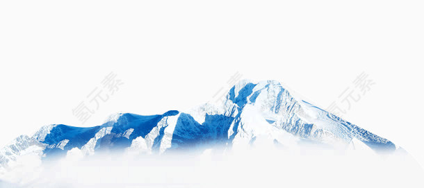 蓝色山峰远景图