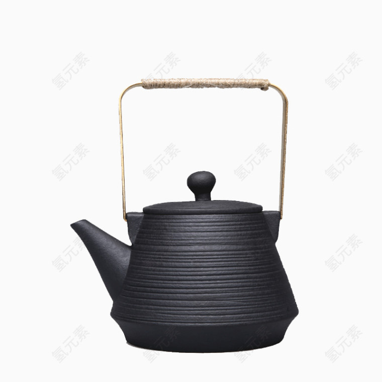 台湾功夫茶具火山石铜把烧水煮茶壶