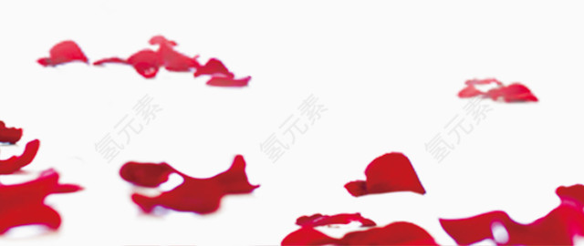 飘落红色玫瑰花透明装饰素材