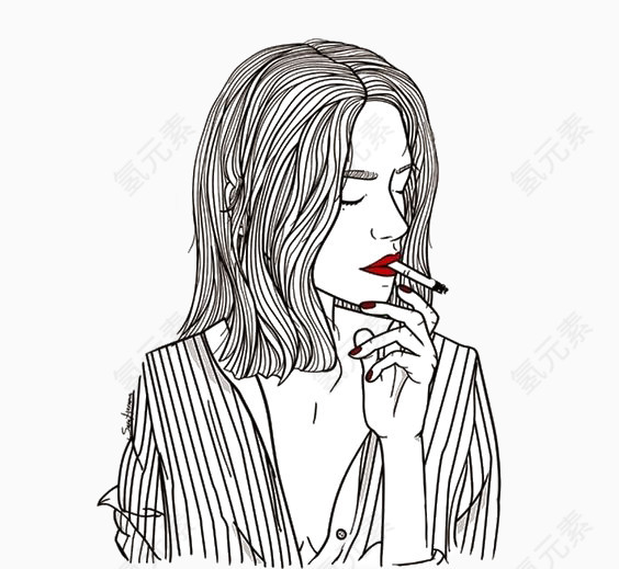 抽烟的女生