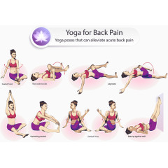 紫色缓解背部疼痛的瑜伽动作
