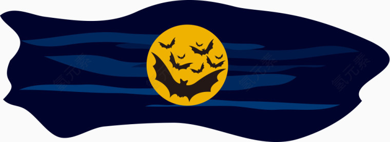 矢量万圣节可怕蝙蝠旗子