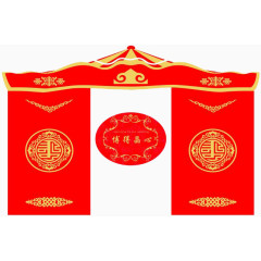 蒙古拱门红色花纹