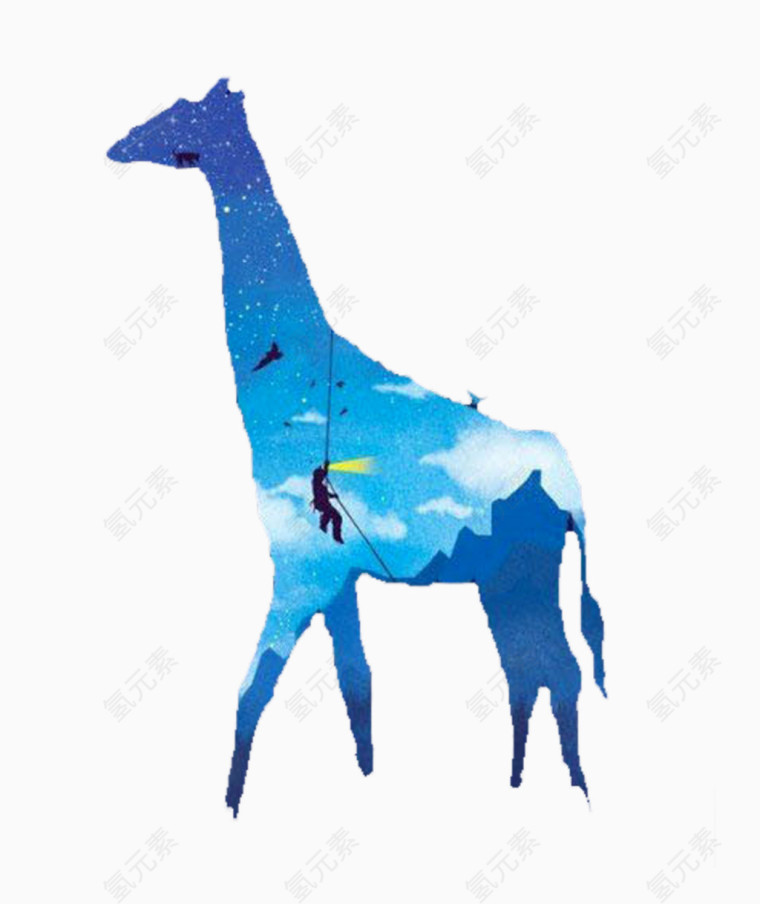蓝色长颈鹿