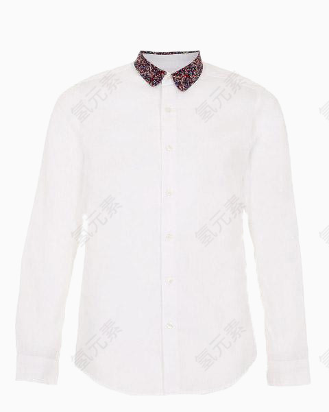 白色圆领时尚流行简约衬衫