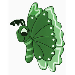 绿色的卡通蝴蝶