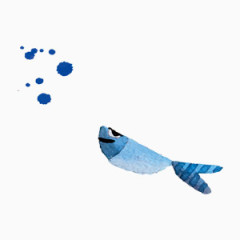 蓝色卡通小鱼装饰