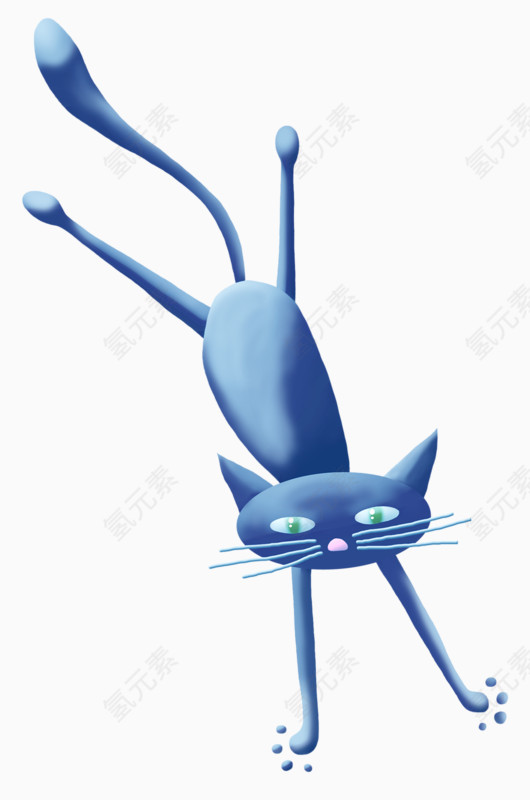 奔跑的蓝色宠物猫