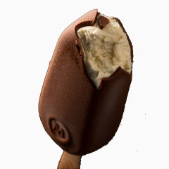脆皮巧克力冰激凌产品实物免抠图