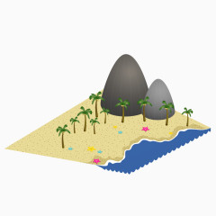 沙滩和椰子树矢量